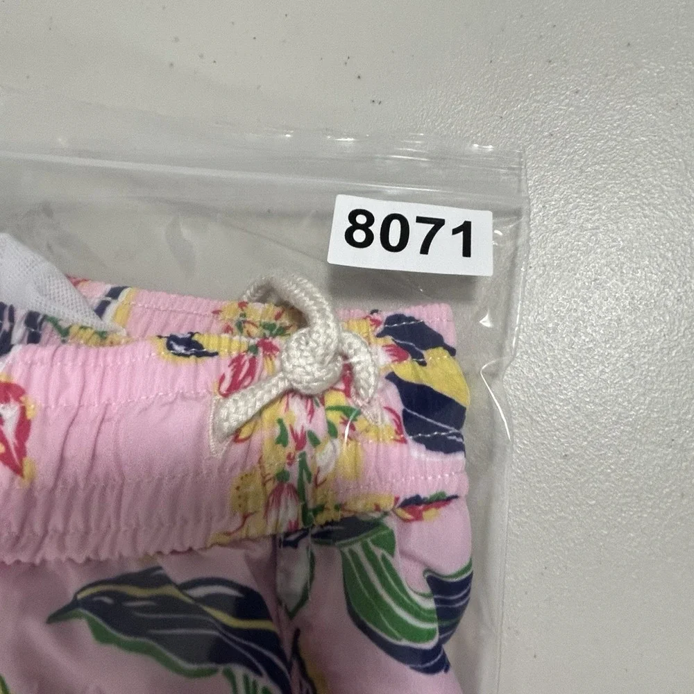 Polo‎ Ralph Lauren Swim Trunks Men Size Large Pink Floral Summer Beach